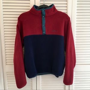 LL Bean 90s Vintage Color Block Fleece Pullover